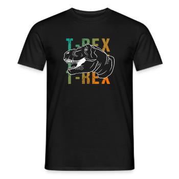 T-Rex Wortwitz Retro Look Geschenk - Männer T-Shirt - Schwarz - Vorne - AI Model Male 178 light (178cm)