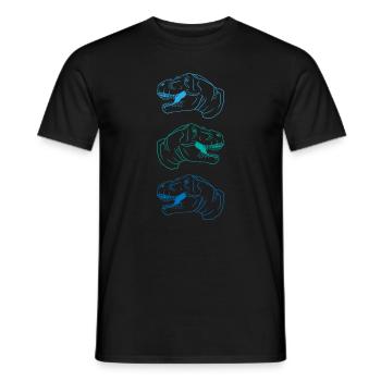 T-Rex Trio fluo Style Cool idée cadeau - T-shirt homme - noir - Devant - AI Model Male 178 light (178cm)