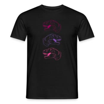 T-Rex Trio fluo Style Cool idée cadeau - T-shirt homme - noir - Devant - AI Model Male 178 light (178cm)