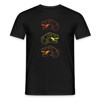 T-Rex Trio Neon Style Cool Gift Idea - Men's T-Shirt - black - Front - AI Model Male 178 light (178cm)