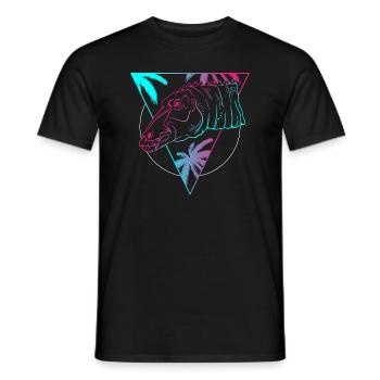 Colored Dino Circle Art Gift - Men's T-Shirt - black - Front - AI Model Male 178 light (178cm)