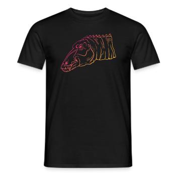 Neon Dino Geometry Art Gift - Men's T-Shirt - black - Front - AI Model Male 178 light (178cm)