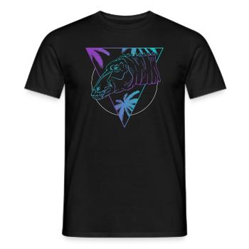 Maiasaura Neon Profile Art Retro Look - Men's T-Shirt - black - Front - AI Model Male 178 light (178cm)