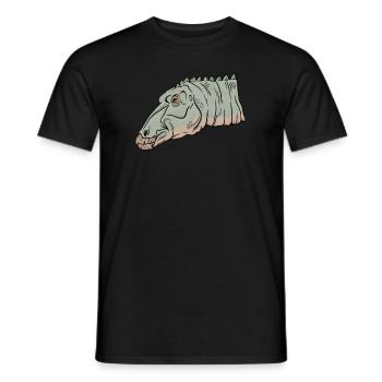 Maiasaura Art Illustration Vintage Style - Men's T-Shirt - black - Front - AI Model Male 178 light (178cm)