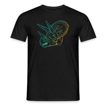 Triceratops Outline Artwork Retro Gift - Men's T-Shirt - black - Front - AI Model Male 178 light (178cm)