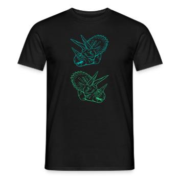 Triceratops Linienkunst Minimal Schwarz - Männer T-Shirt - Schwarz - Vorne - AI Model Male 178 light (178cm)