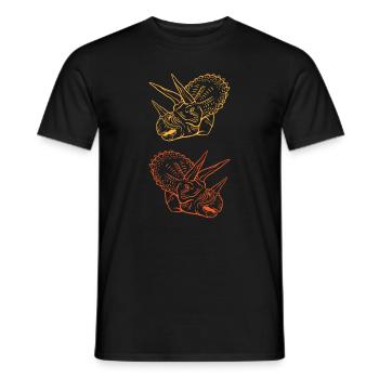 Triceratops Linienkunst Minimal Schwarz - Männer T-Shirt - Schwarz - Vorne - AI Model Male 178 light (178cm)