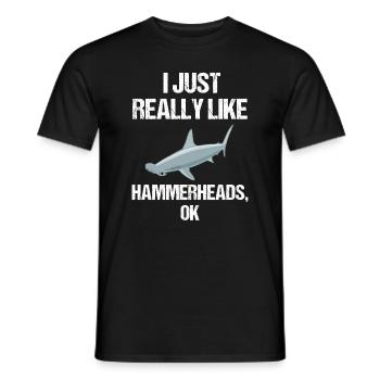 Hammerhead Shark Enthusiast Clear & Direct - Men's T-Shirt - black - Front - AI Model Male 178 light (178cm)