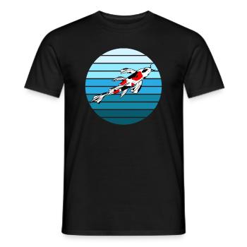 Elegant Koi Carp Zen Garden - Men's T-Shirt - black - Front - AI Model Male 178 light (178cm)