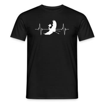 Crane Silhouette Heartbeat Bird Lover - Men's T-Shirt - black - Front - AI Model Male 178 light (178cm)