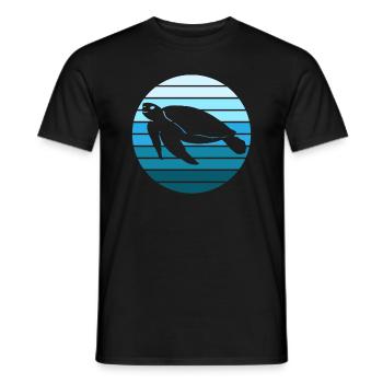 Ozean Ruhe Schildkröte Abendstimmung - Männer T-Shirt - Schwarz - Vorne - AI Model Male 178 light (178cm)