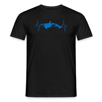 L’amour des battements de cœur des épaulards pour la mer - T-shirt homme - noir - Devant - AI Model Male 178 light (178cm)