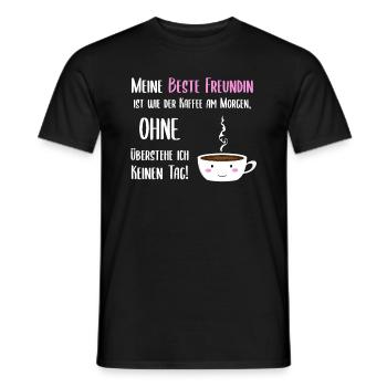 Süße Freundin Kaffee Becher Gesicht - Männer T-Shirt - Schwarz - Vorne - AI Model Male 178 light (178cm)