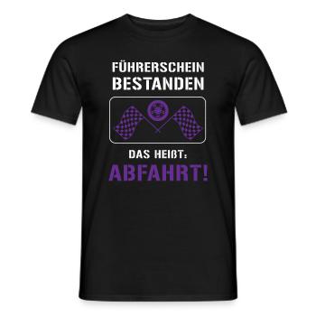 Führerschein Bestanden: ABFAHRT! - Männer T-Shirt - Schwarz - Vorne - AI Model Male 178 light (178cm)