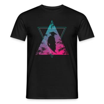 Neon Samurai Moderner Krieger Geist - Männer T-Shirt - Schwarz - Vorne - AI Model Male 178 light (178cm)