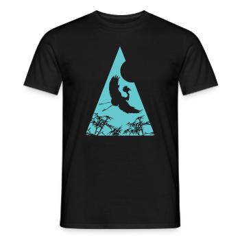 Grue Origami Géométrie Créativité - T-shirt homme - noir - Devant - AI Model Male 178 light (178cm)