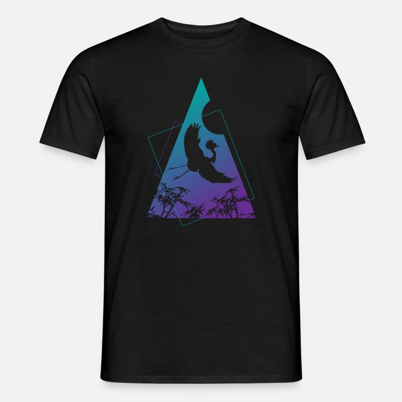 Crane Origami Geometry Creativity - Men’s T-shirt - black