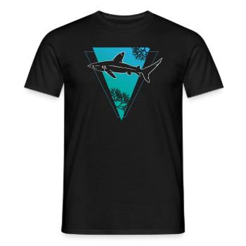 Korallenhai Dreieckiger Rahmen - Männer T-Shirt - Schwarz - Vorne - AI Model Male 178 light (178cm)