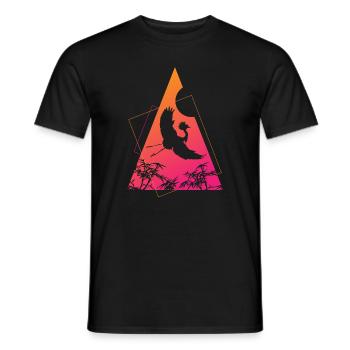 Grue Origami Géométrie Créativité - T-shirt homme - noir - Devant - AI Model Male 178 light (178cm)
