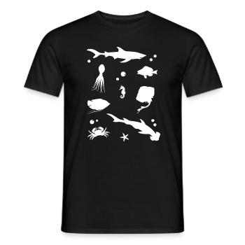Ozeanisches Schattenspiel Elegante Tiefsee - Männer T-Shirt - Schwarz - Vorne - AI Model Male 178 light (178cm)