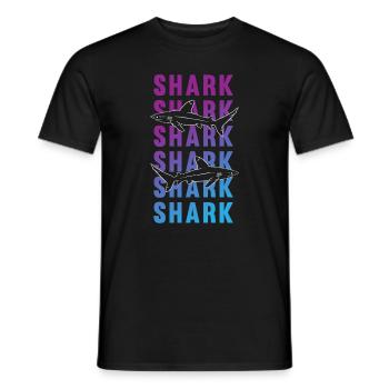 Proud Shark Sea Deep Explorer Gift - Men's T-Shirt - black - Front - AI Model Male 178 light (178cm)