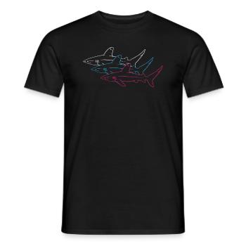 Sharks Neon Duo Ocean Majesty - Men's T-Shirt - black - Front - AI Model Male 178 light (178cm)