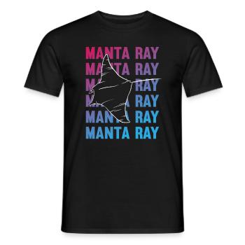 Elegant Manta Ray Ocean Lover - Men's T-Shirt - black - Front - AI Model Male 178 light (178cm)
