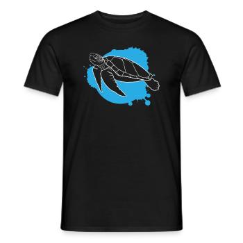 Ocean Wave Turtle Freedom Gift - Men's T-Shirt - black - Front - AI Model Male 178 light (178cm)