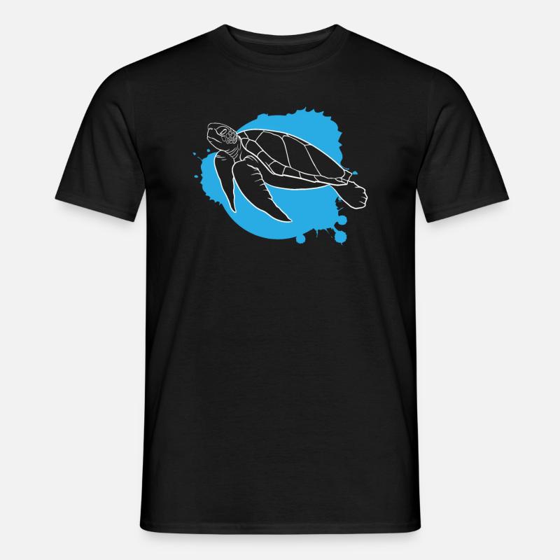 Ocean Wave Turtle Freedom Gift - Men’s T-shirt - black