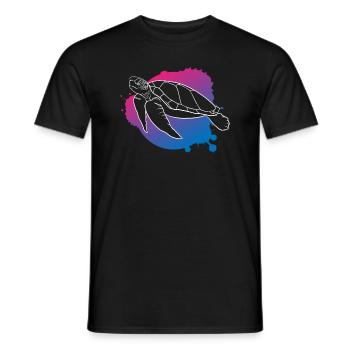 Ocean Wave Turtle Freedom Gift - Men's T-Shirt - black - Front - AI Model Male 178 light (178cm)