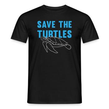 Protects Turtles Eco-Conscious Gift - Men's T-Shirt - black - Front - AI Model Male 178 light (178cm)