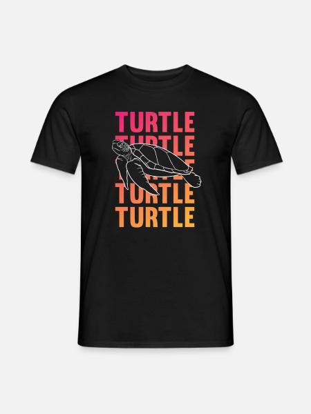 TURTLE Schattenbild Wortkunst Geschenk - Männer T-Shirt - Schwarz