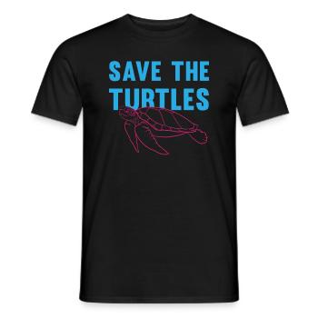 Protects Turtles Eco-Conscious Gift - Men's T-Shirt - black - Front - AI Model Male 178 light (178cm)