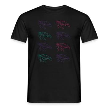 Turtle Family Ocean Love Environmental Protection - Men's T-Shirt - black - Front - AI Model Male 178 light (178cm)