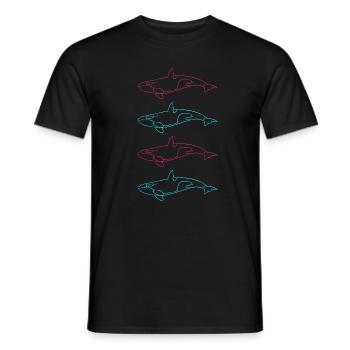 Cadeau de beauté de la mer de la famille d’orques - T-shirt homme - noir - Devant - AI Model Male 178 light (178cm)