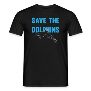 Dolphin Conservation Appeal Design - Men's T-Shirt - black - Front - AI Model Male 178 light (178cm)