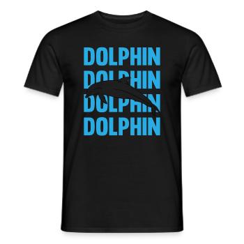 Dolphin Contour Typography Style - Men's T-Shirt - black - Front - AI Model Male 178 light (178cm)