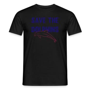 Dolphin Conservation Appeal Design - Men's T-Shirt - black - Front - AI Model Male 178 light (178cm)