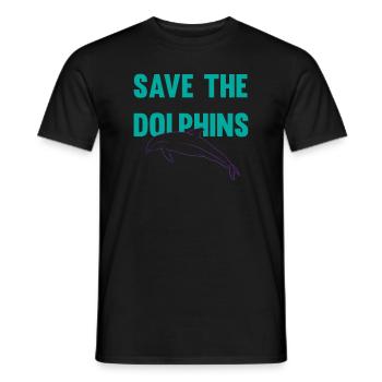 Dolphin Conservation Appeal Design - Men's T-Shirt - black - Front - AI Model Male 178 light (178cm)