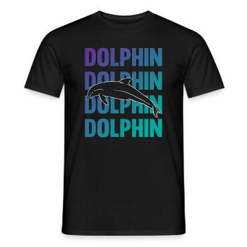 Style de typographie Dolphin Contour - T-shirt homme - noir - Devant - AI Model Male 178 light (178cm)