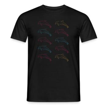 School of Dolphins Freedom of the Sea Gift - Men's T-Shirt - black - Front - AI Model Male 178 light (178cm)