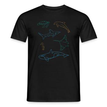Ozeanische Freunde Farbenpracht Unterwasser - Männer T-Shirt - Schwarz - Vorne - AI Model Male 178 light (178cm)