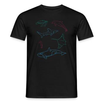 Ozeanische Freunde Farbenpracht Unterwasser - Männer T-Shirt - Schwarz - Vorne - AI Model Male 178 light (178cm)