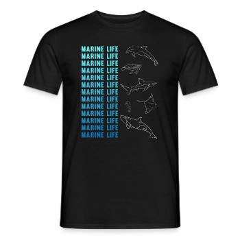 Oceanic Diversity Marine Life Conservation - Men's T-Shirt - black - Front - AI Model Male 178 light (178cm)