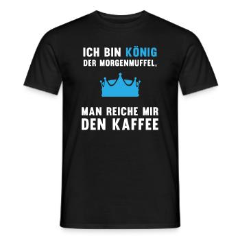 Morgenmuffel Kaffee-König Geschenkidee - Männer T-Shirt - Schwarz - Vorne - AI Model Male 178 light (178cm)