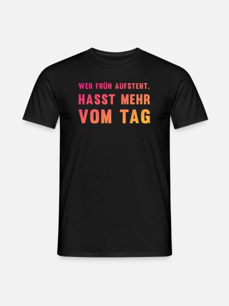 Ironischer Morgenmuffel-Spruch Geschenk - Männer T-Shirt - Schwarz