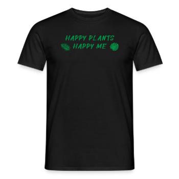 Happy Plants Glückliche Pflanzenfreude - Men's T-Shirt - black - Front - AI Model Male 178 light (178cm)