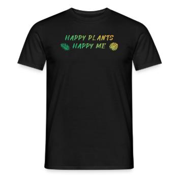 Happy Plants Glückliche Pflanzenfreude - Männer T-Shirt - Schwarz - Vorne - AI Model Male 178 light (178cm)