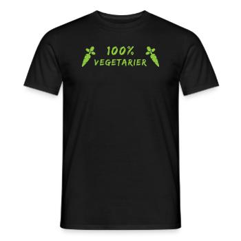 Stolzer Vegetarier - 100% Pflanzlich - Männer T-Shirt - Schwarz - Vorne - AI Model Male 178 light (178cm)