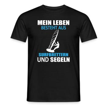 Surfboard & Sail - My Life - Men's T-Shirt - black - Front - AI Model Male 178 light (178cm)